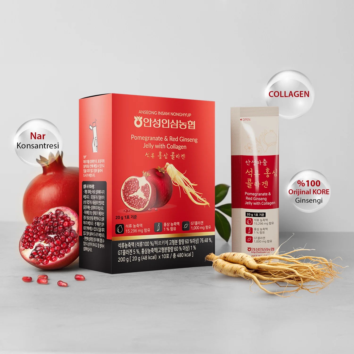 SEOCHO - Nonghyup Narlı Kolajenli Kırmızı Ginseng Jel Stick